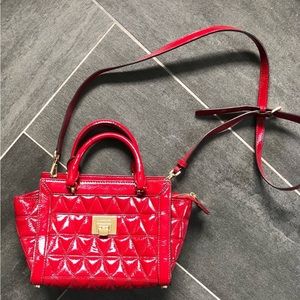 Beautiful New Michael Kors Red Patent Leather Vivianne Bag